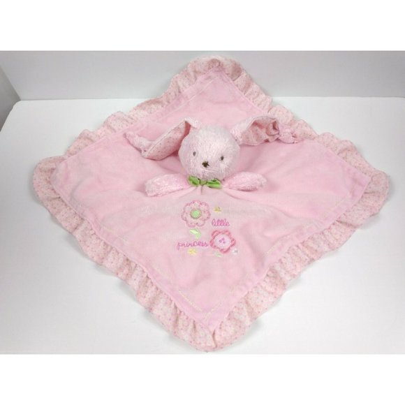 CARTERS BUNNY RABBIT Rattle Security Blanket Pink Little Princess 15" - Picture 1 of 11